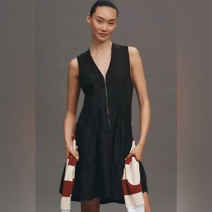 Daily Practice Anthropologie Trek Utility Mini Dress Black Small 100% Cotton